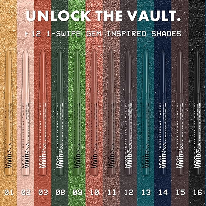 NYX Professional Makeup Mechanical Eye Pencil, Vivid Rich Mechanical, Creamy Retractable Eyeliner - Under the Moonstone, Slate Grey Eyeliner