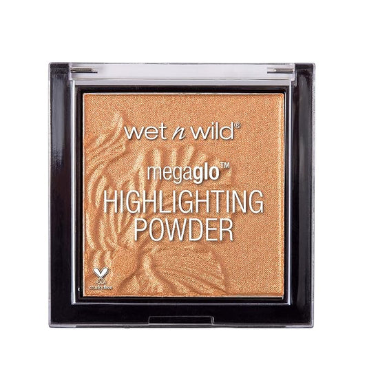 wet n wild MegaGlo Highlighting Powder, Highlighter Makeup, Shimmer Glow, Deep Gold Awesome Blossom